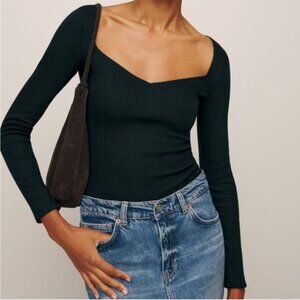 NWOT Reformation Black VNeck Sweater